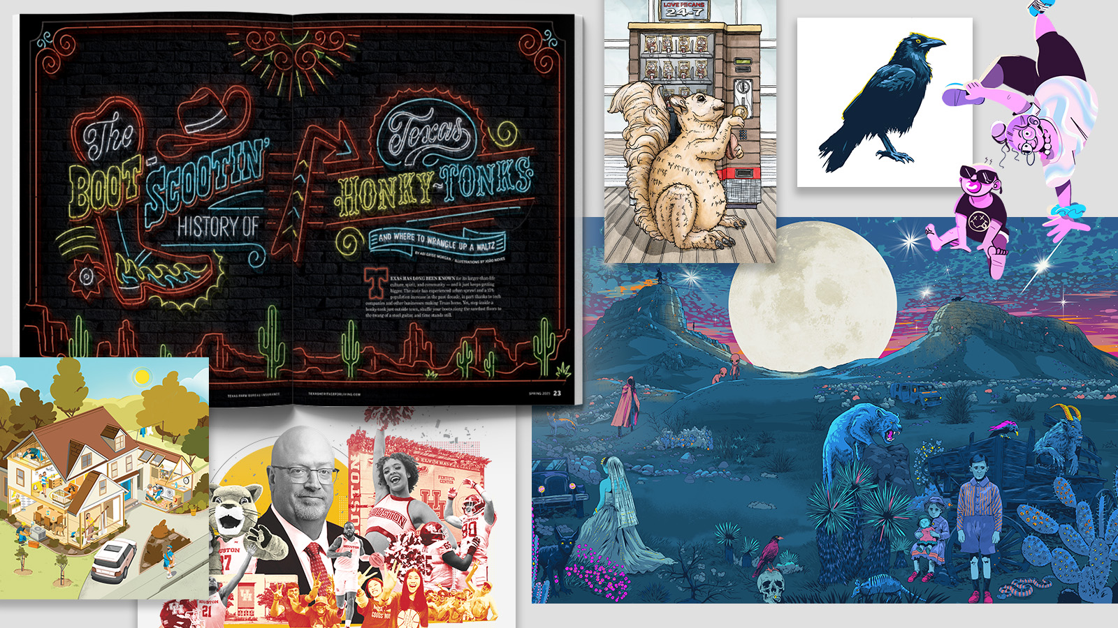 Illustrations commissioned by D Custom for magazine clients